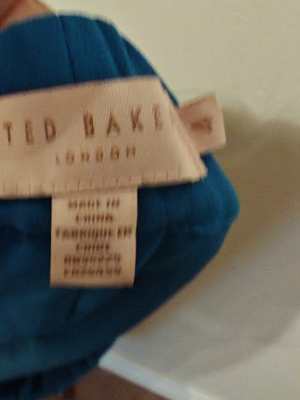 Ted Baker Cobalt Blue Off-Shoulder Pleated High-Low Floral Dress - Picture 14 of 14